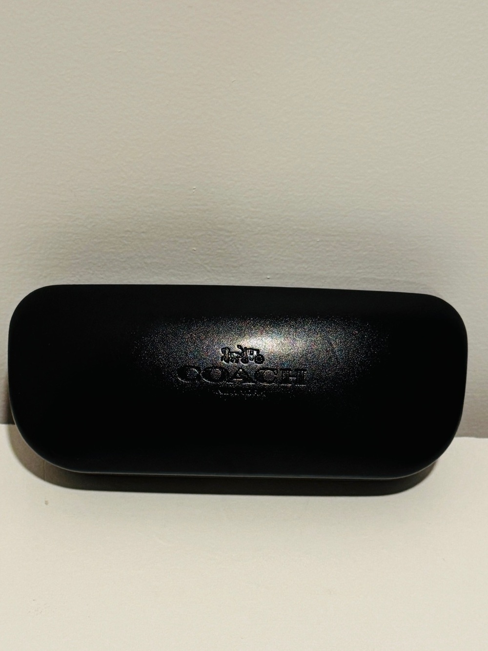 Coach Black Sunglasses Case with Embossed Logo